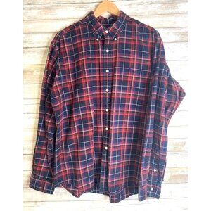 Ralph Lauren Men's Classic Fit Red Blue Plaid Button-Down Shirt XL